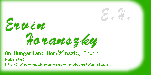 ervin horanszky business card